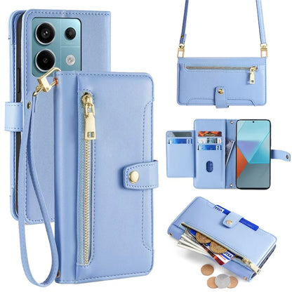 For Xiaomi Redmi Note 13 Pro 5G / Poco X6 5G Leather Case Phone Wallet Cover Zipper Pocket