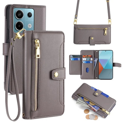 For Xiaomi Redmi Note 13 Pro 5G / Poco X6 5G Leather Case Phone Wallet Cover Zipper Pocket
