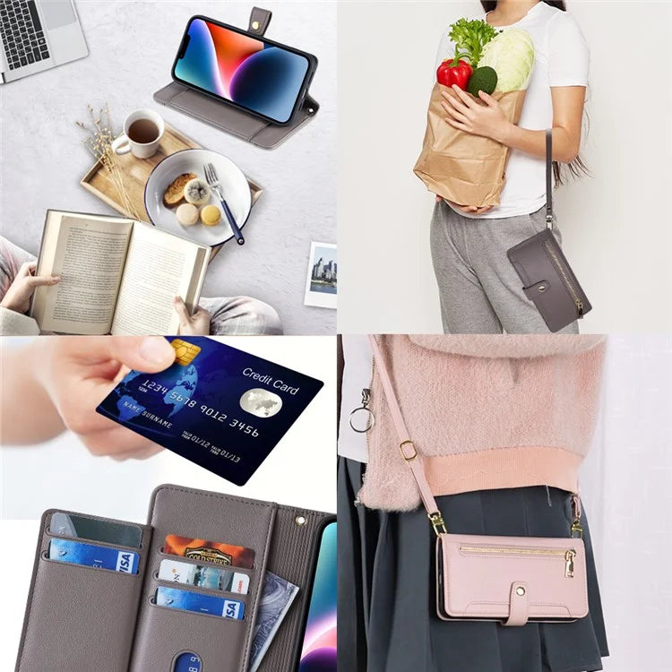 For Xiaomi Redmi Note 13 Pro 5G / Poco X6 5G Leather Case Phone Wallet Cover Zipper Pocket