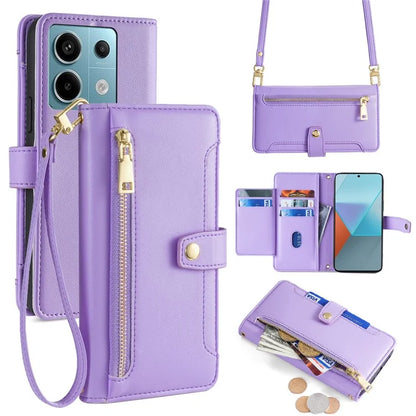 For Xiaomi Redmi Note 13 Pro 5G / Poco X6 5G Leather Case Phone Wallet Cover Zipper Pocket