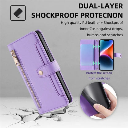 For Xiaomi Redmi Note 13 Pro 5G / Poco X6 5G Leather Case Phone Wallet Cover Zipper Pocket