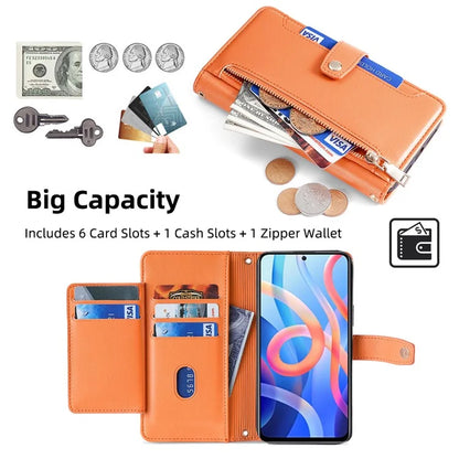 For Xiaomi Redmi Note 11 5G (China) (MediaTek) / Note 11S 5G / Note 11T 5G / Poco M4 Pro 5G Case Zipper Pocket Leather Cover