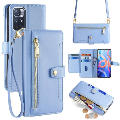 For Xiaomi Redmi Note 11 5G (China) (MediaTek) / Note 11S 5G / Note 11T 5G / Poco M4 Pro 5G Case Zipper Pocket Leather Cover