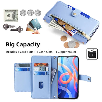 For Xiaomi Redmi Note 11 5G (China) (MediaTek) / Note 11S 5G / Note 11T 5G / Poco M4 Pro 5G Case Zipper Pocket Leather Cover