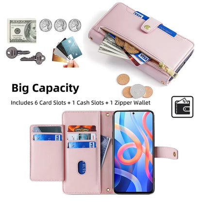 For Xiaomi Redmi Note 11 5G (China) (MediaTek) / Note 11S 5G / Note 11T 5G / Poco M4 Pro 5G Case Zipper Pocket Leather Cover