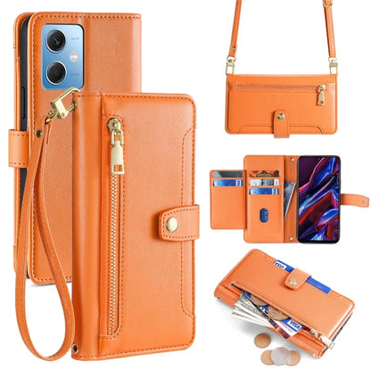 For Xiaomi Redmi Note 12 5G (China) / (India) / (Global) / Poco X5 5G Case with Straps Leather Wallet Cover