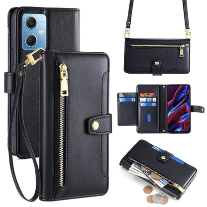 For Xiaomi Redmi Note 12 5G (China) / (India) / (Global) / Poco X5 5G Case with Straps Leather Wallet Cover