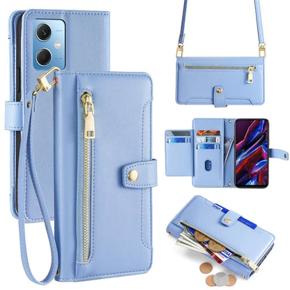 For Xiaomi Redmi Note 12 5G (China) / (India) / (Global) / Poco X5 5G Case with Straps Leather Wallet Cover