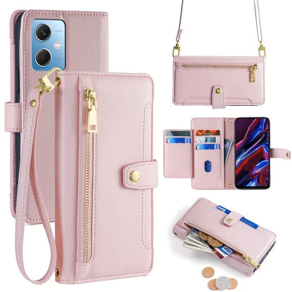For Xiaomi Redmi Note 12 5G (China) / (India) / (Global) / Poco X5 5G Case with Straps Leather Wallet Cover