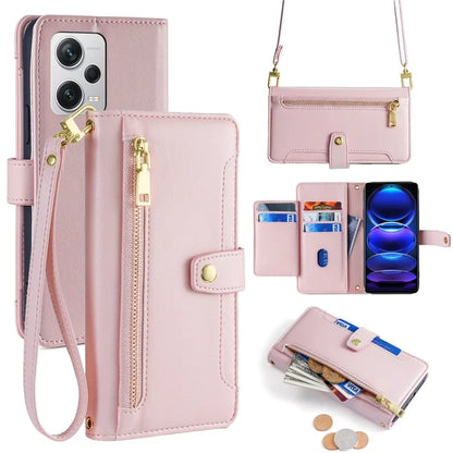 For Xiaomi Redmi Note 12 Pro+ 5G Phone Leather Case Zipper Pocket Flip Stand Cover
