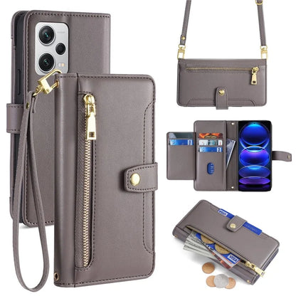 For Xiaomi Redmi Note 12 Pro+ 5G Phone Leather Case Zipper Pocket Flip Stand Cover