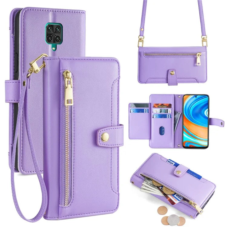 For Xiaomi Redmi Note 9S 4G / Note 9 Pro 4G / Note 9 Pro Max / Poco M2 Pro Case Zipper Pocket Leather Cover
