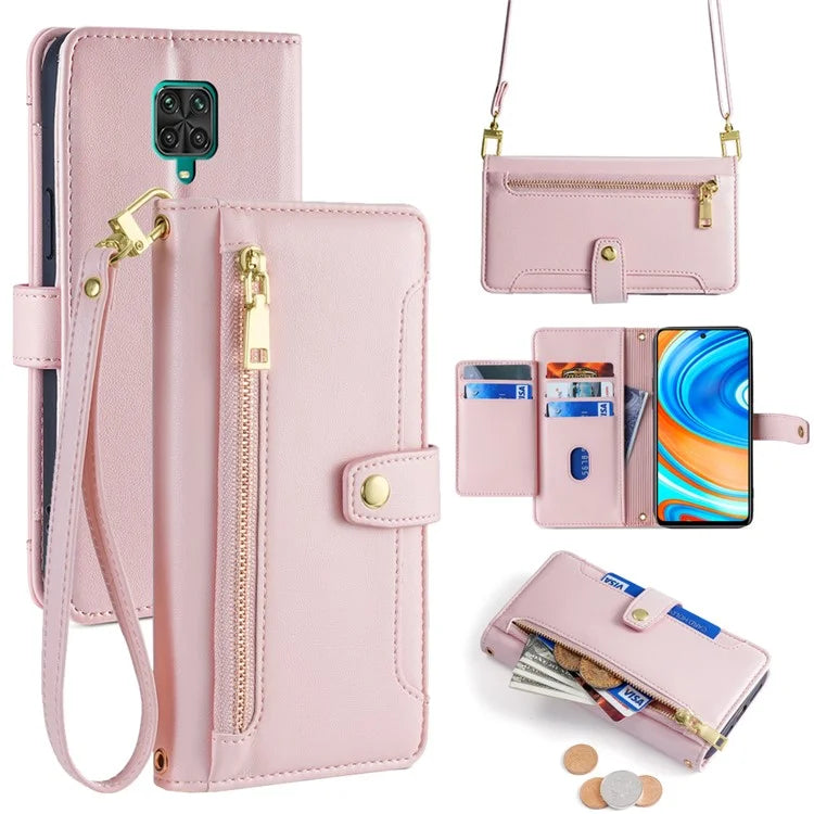 For Xiaomi Redmi Note 9S 4G / Note 9 Pro 4G / Note 9 Pro Max / Poco M2 Pro Case Zipper Pocket Leather Cover