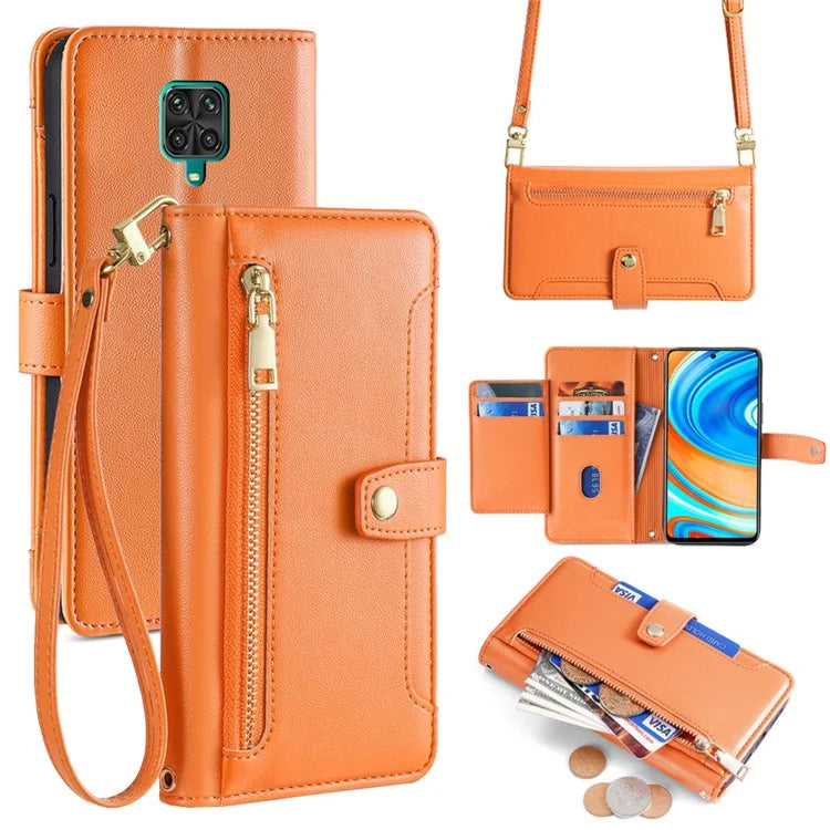 For Xiaomi Redmi Note 9S 4G / Note 9 Pro 4G / Note 9 Pro Max / Poco M2 Pro Case Zipper Pocket Leather Cover