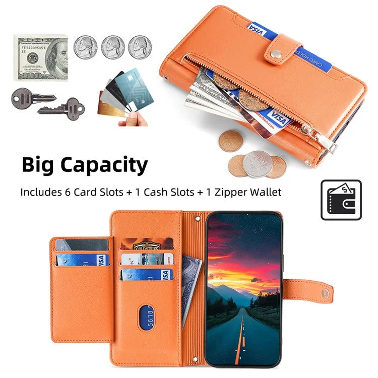 For Xiaomi Redmi Note 9S 4G / Note 9 Pro 4G / Note 9 Pro Max / Poco M2 Pro Case Zipper Pocket Leather Cover