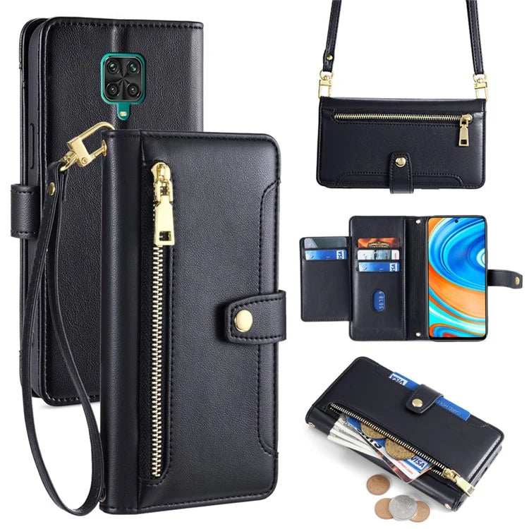 For Xiaomi Redmi Note 9S 4G / Note 9 Pro 4G / Note 9 Pro Max / Poco M2 Pro Case Zipper Pocket Leather Cover