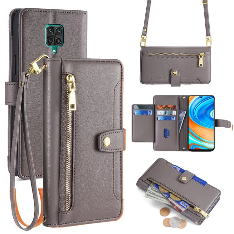 For Xiaomi Redmi Note 9S 4G / Note 9 Pro 4G / Note 9 Pro Max / Poco M2 Pro Case Zipper Pocket Leather Cover