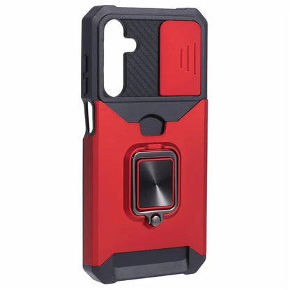 For Samsung Galaxy A25 5G (Global) (161.0 x 76.5 x 8.3mm) Case Card Holder PC+TPU Phone Kickstand Cover