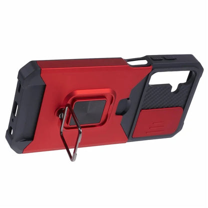 For Samsung Galaxy A25 5G (Global) (161.0 x 76.5 x 8.3mm) Case Card Holder PC+TPU Phone Kickstand Cover