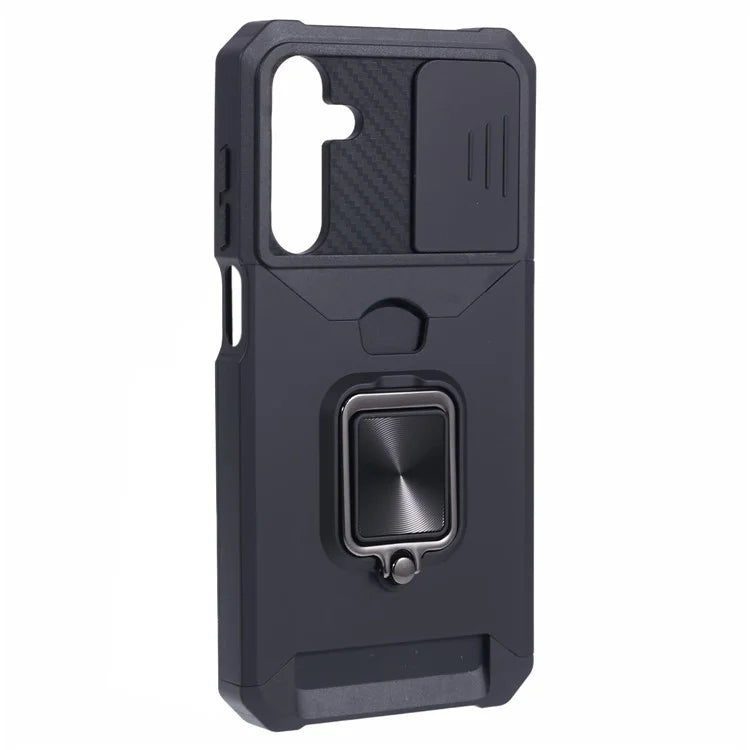For Samsung Galaxy A25 5G (Global) (161.0 x 76.5 x 8.3mm) Case Card Holder PC+TPU Phone Kickstand Cover