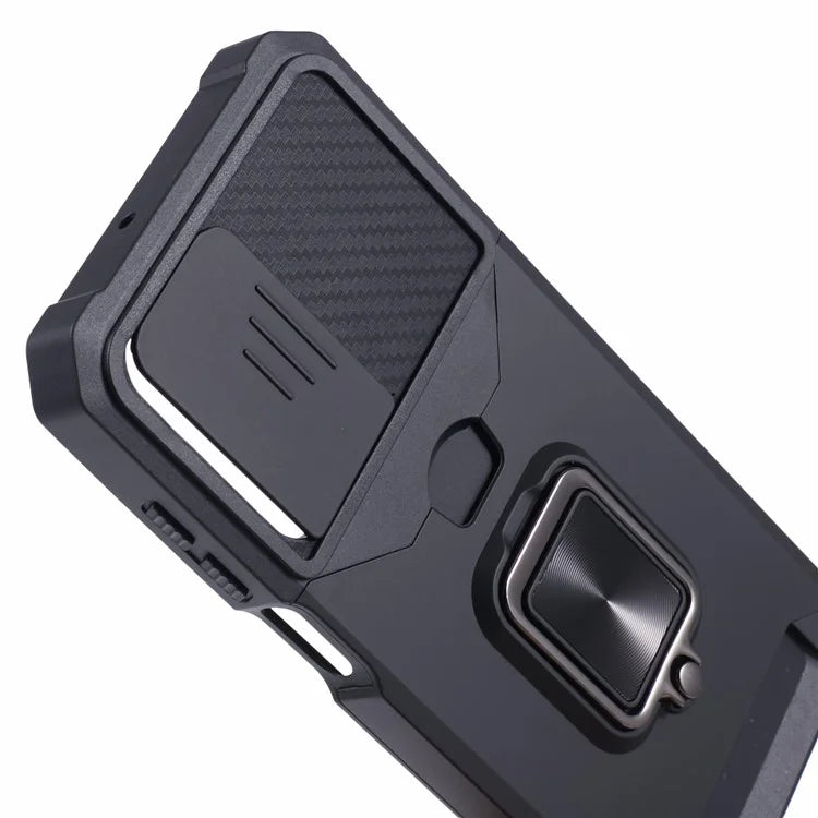 For Samsung Galaxy A25 5G (Global) (161.0 x 76.5 x 8.3mm) Case Card Holder PC+TPU Phone Kickstand Cover
