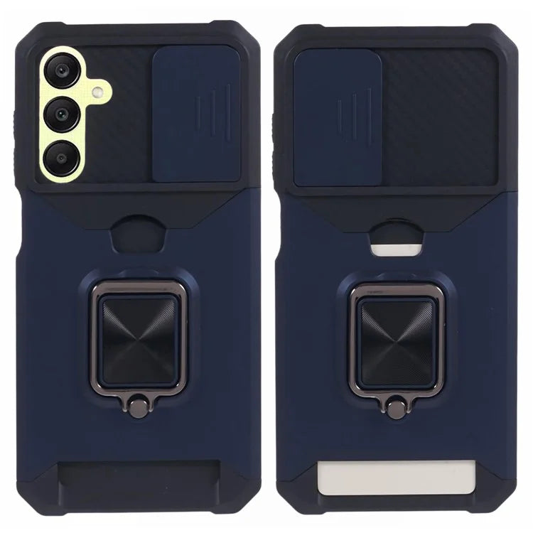 For Samsung Galaxy A25 5G (Global) (161.0 x 76.5 x 8.3mm) Case Card Holder PC+TPU Phone Kickstand Cover