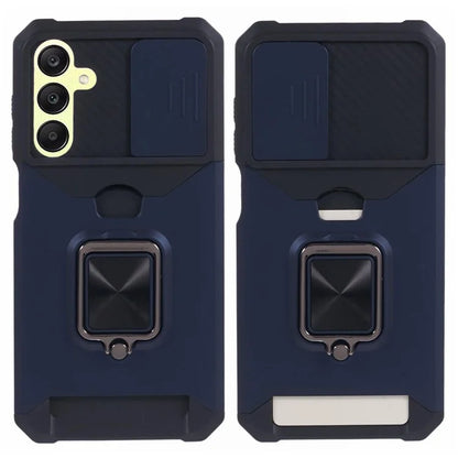 For Samsung Galaxy A25 5G (Global) (161.0 x 76.5 x 8.3mm) Case Card Holder PC+TPU Phone Kickstand Cover