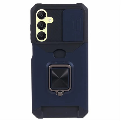 For Samsung Galaxy A25 5G (Global) (161.0 x 76.5 x 8.3mm) Case Card Holder PC+TPU Phone Kickstand Cover