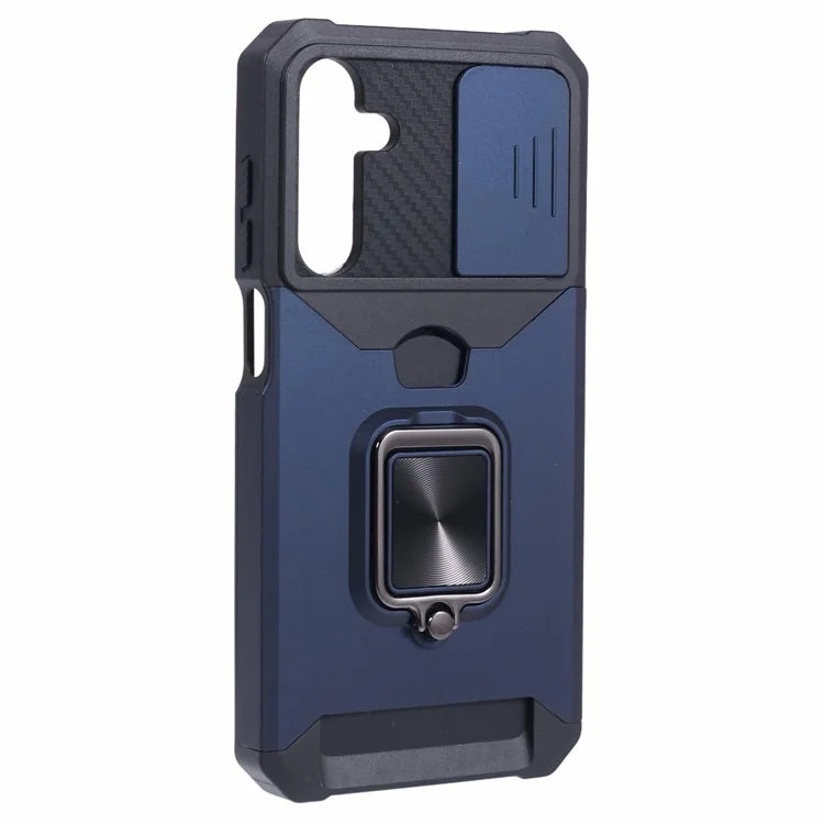 For Samsung Galaxy A25 5G (Global) (161.0 x 76.5 x 8.3mm) Case Card Holder PC+TPU Phone Kickstand Cover