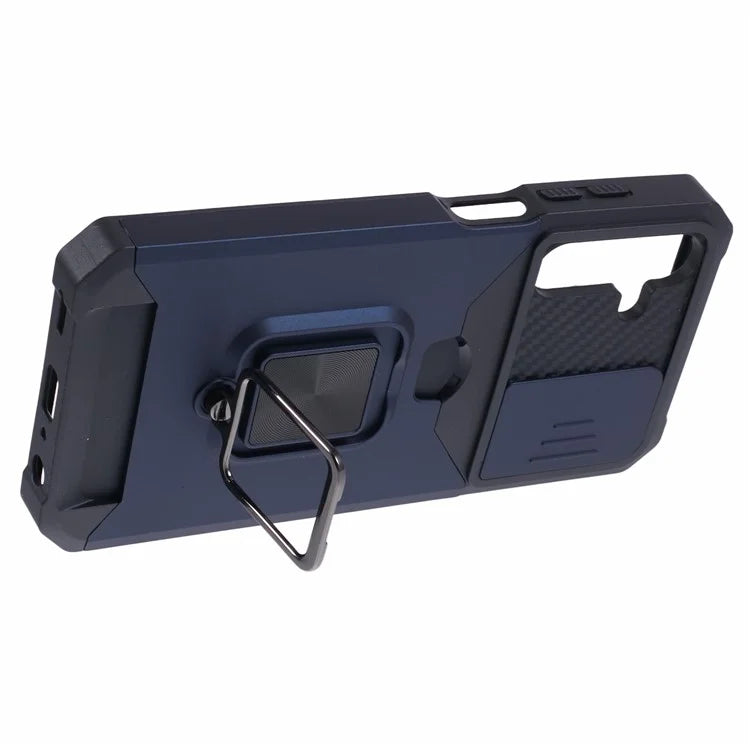 For Samsung Galaxy A25 5G (Global) (161.0 x 76.5 x 8.3mm) Case Card Holder PC+TPU Phone Kickstand Cover