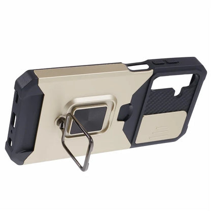 For Samsung Galaxy A25 5G (Global) (161.0 x 76.5 x 8.3mm) Case Card Holder PC+TPU Phone Kickstand Cover