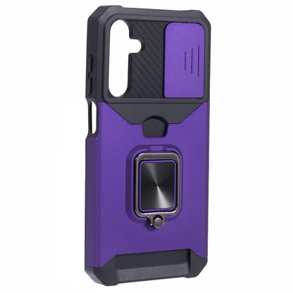 For Samsung Galaxy A25 5G (Global) (161.0 x 76.5 x 8.3mm) Case Card Holder PC+TPU Phone Kickstand Cover