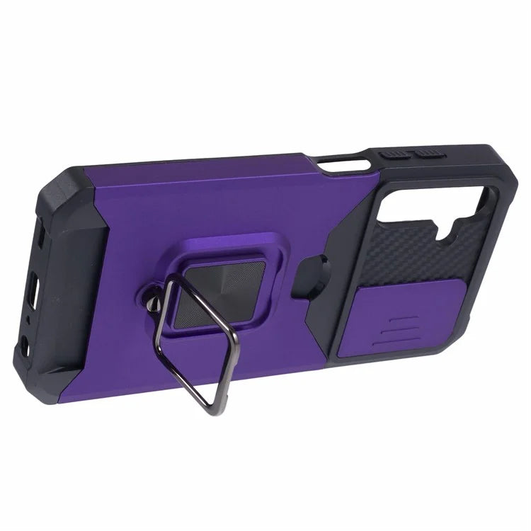 For Samsung Galaxy A25 5G (Global) (161.0 x 76.5 x 8.3mm) Case Card Holder PC+TPU Phone Kickstand Cover