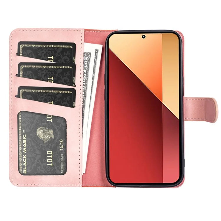 For Xiaomi Redmi Note 13 Pro 4G / Poco M6 Pro 4G Wallet Case Color Splicing Phone Leather Cover