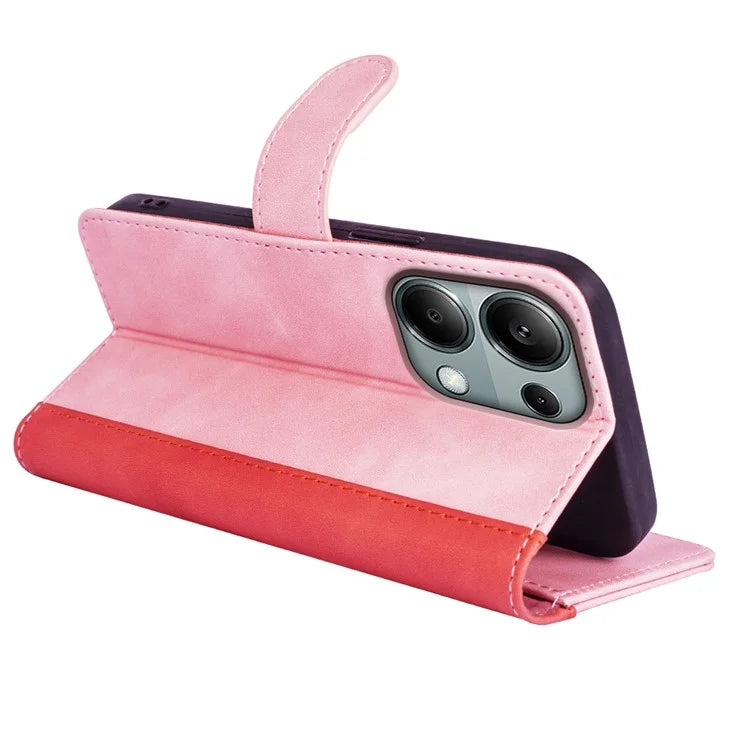 For Xiaomi Redmi Note 13 Pro 4G / Poco M6 Pro 4G Wallet Case Color Splicing Phone Leather Cover
