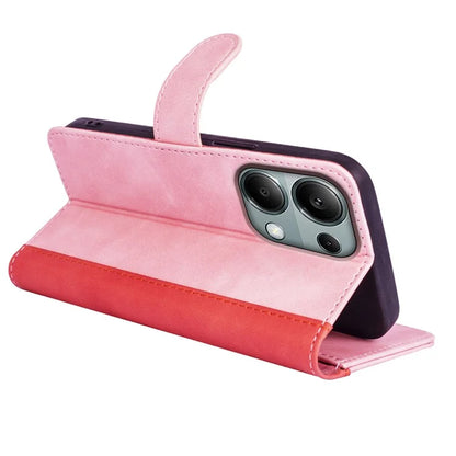 For Xiaomi Redmi Note 13 Pro 4G / Poco M6 Pro 4G Wallet Case Color Splicing Phone Leather Cover