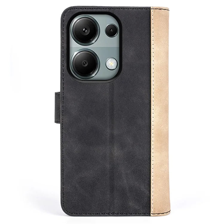 For Xiaomi Redmi Note 13 Pro 4G / Poco M6 Pro 4G Wallet Case Color Splicing Phone Leather Cover