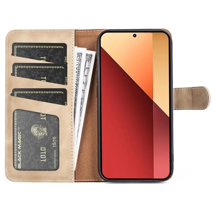 For Xiaomi Redmi Note 13 Pro 4G / Poco M6 Pro 4G Wallet Case Color Splicing Phone Leather Cover