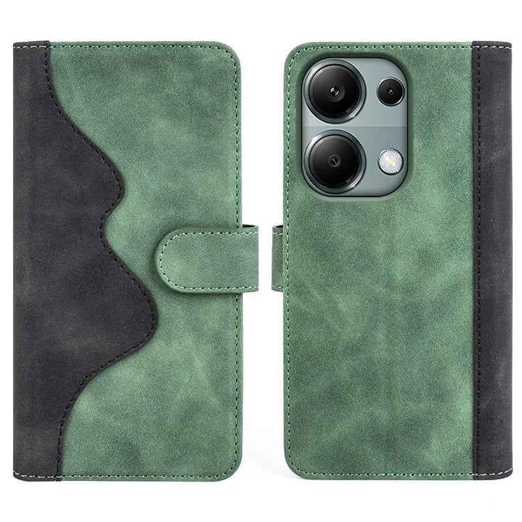 For Xiaomi Redmi Note 13 Pro 4G / Poco M6 Pro 4G Wallet Case Color Splicing Phone Leather Cover