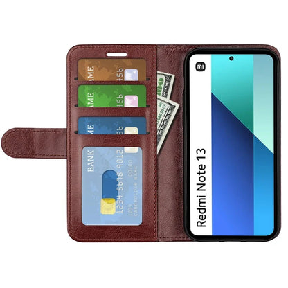 For Xiaomi Redmi Note 13 4G Case Crazy Horse Texture Leather Phone Cover