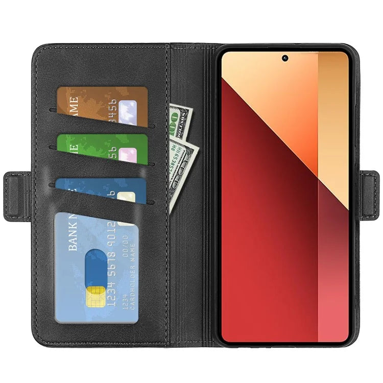 For Xiaomi Redmi Note 13 Pro 4G / Poco M6 Pro 4G Leather Wallet Phone Case Dual Magnetic Clasp