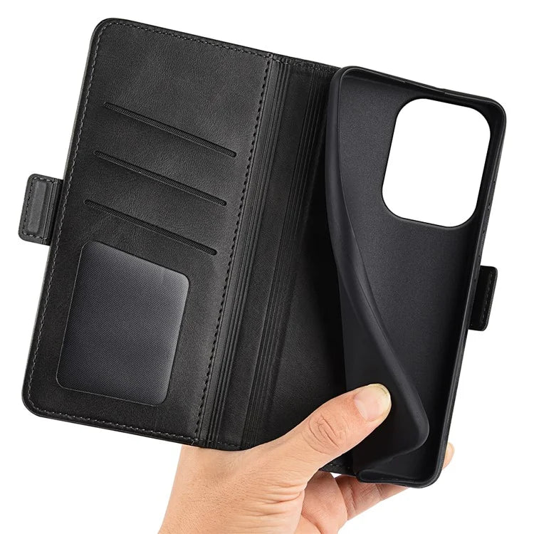 For Xiaomi Redmi Note 13 Pro 4G / Poco M6 Pro 4G Leather Wallet Phone Case Dual Magnetic Clasp