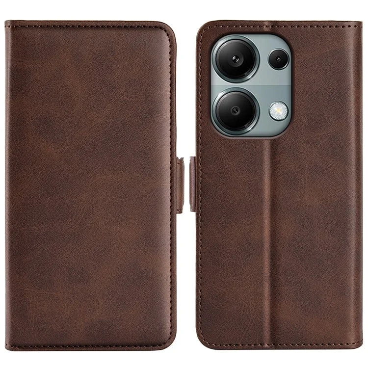 For Xiaomi Redmi Note 13 Pro 4G / Poco M6 Pro 4G Leather Wallet Phone Case Dual Magnetic Clasp