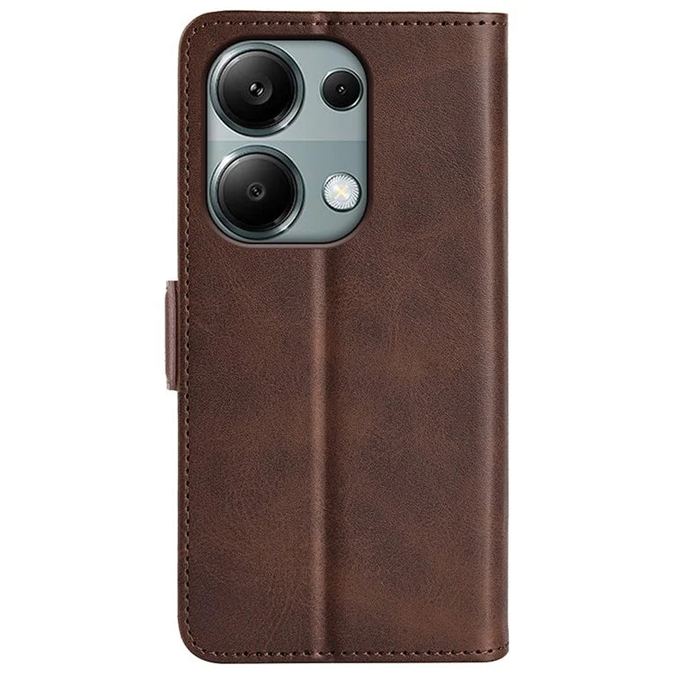 For Xiaomi Redmi Note 13 Pro 4G / Poco M6 Pro 4G Leather Wallet Phone Case Dual Magnetic Clasp