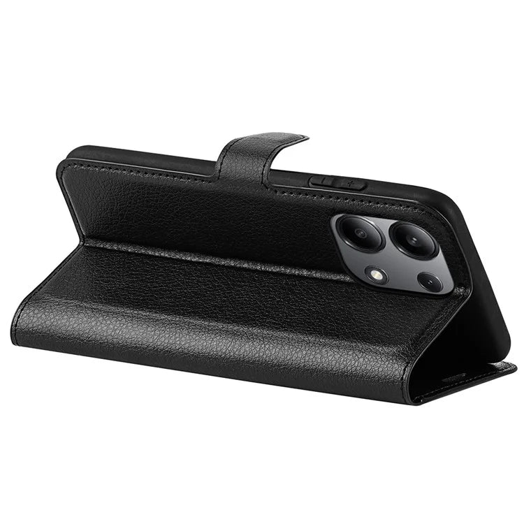 For Xiaomi Redmi Note 13 4G Phone Case Wallet Litchi Texture Leather Flip Cover