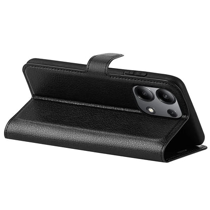 For Xiaomi Redmi Note 13 4G Phone Case Wallet Litchi Texture Leather Flip Cover