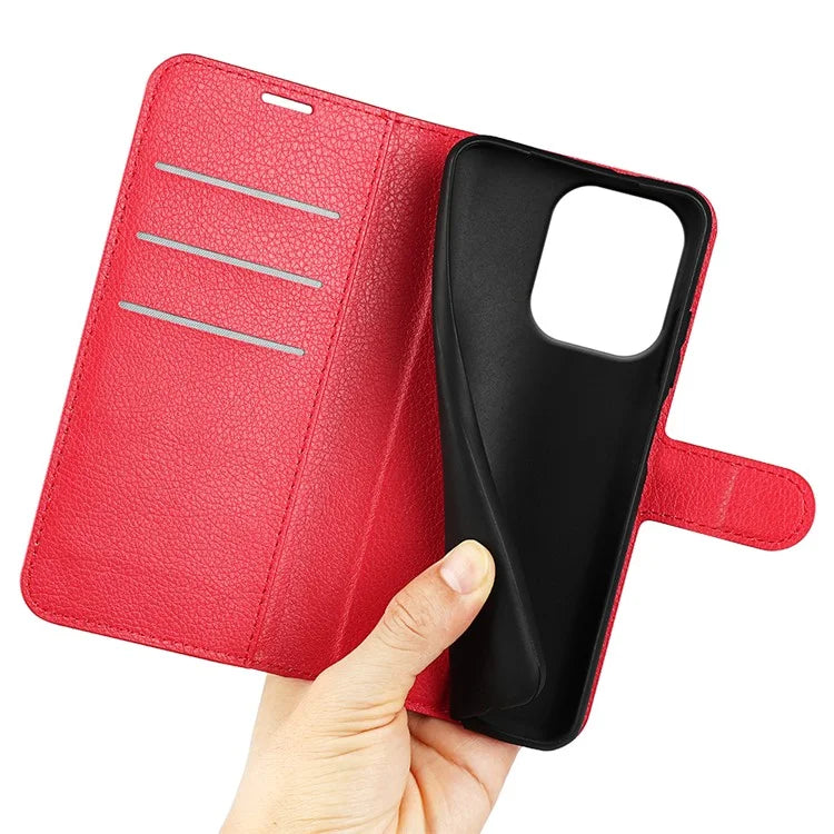 For Xiaomi Redmi Note 13 4G Phone Case Wallet Litchi Texture Leather Flip Cover