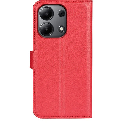 For Xiaomi Redmi Note 13 4G Phone Case Wallet Litchi Texture Leather Flip Cover