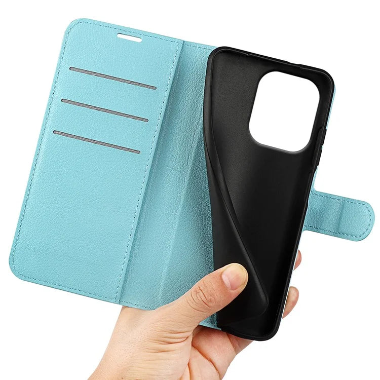 For Xiaomi Redmi Note 13 4G Phone Case Wallet Litchi Texture Leather Flip Cover
