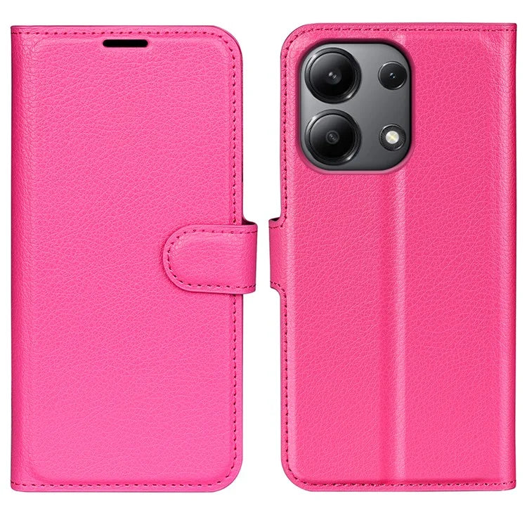 For Xiaomi Redmi Note 13 4G Phone Case Wallet Litchi Texture Leather Flip Cover